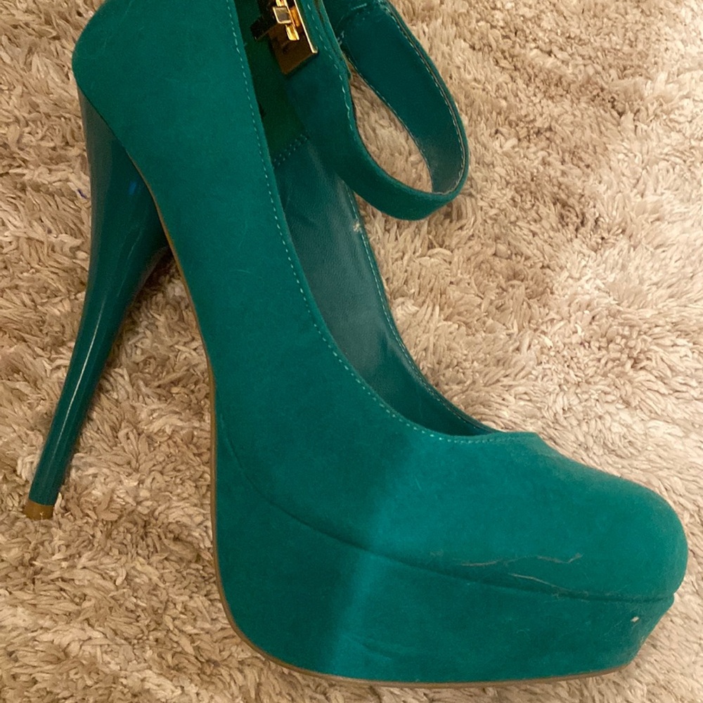 Teal green sexy stilettos